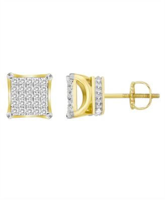 Macy's Brand - Men's Diamond (1/6 ct. t.w.) Earring Set in 10k Yellow Gold