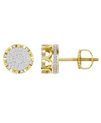 Macy's Brand - Men's Diamond (1/6 ct.t.w.) Earring Set in 10k Yellow Gold
