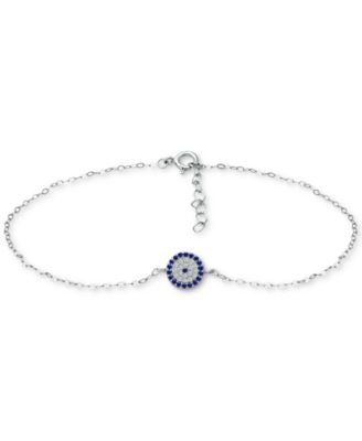 Giani Bernini - Cubic Zirconia Evil Eye Ankle Bracelet in Sterling Silver