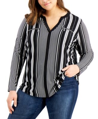 I.N.C. International Concepts - Plus Size Zip-Pocket Top