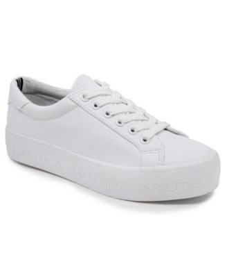 nautica white leather sneakers