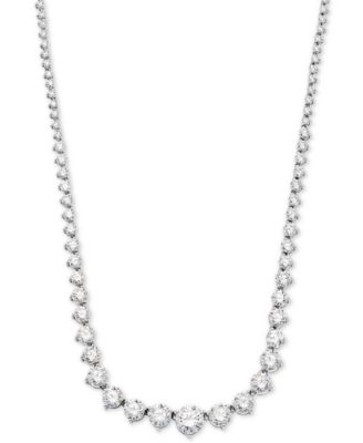Arabella - Cubic Zirconia Graduated 17" Necklace in Sterling Silver