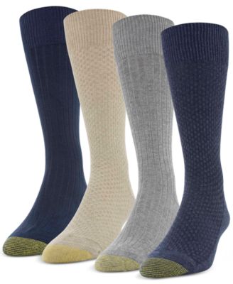 Gold Toe - Men's 4-Pack Basket Weave & Rib Socks