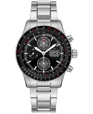 Hamilton - Men's Swiss Automatic Chronograph Khaki Aviation Converter Stainless Steel Bracelet Watch 44mm