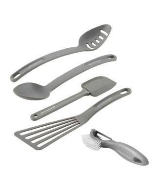 Rachael Ray - Cucina Nylon Nonstick Kitchen Utensil and Veg-A-Peel Set, 5-Pc., Sea Salt Gray