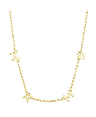 Unwritten - Gold Flash Plated "Mama" Station Pendant Necklace
