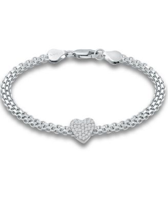 Giani Bernini - Cubic Zirconia Heart Bismark Chain Bracelet