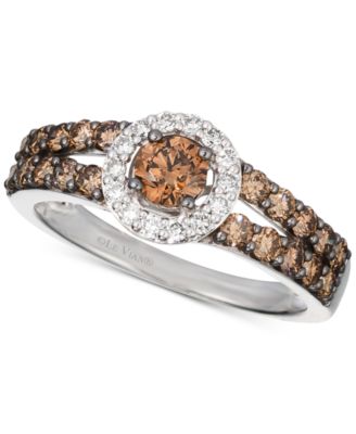 Le Vian - Chocolate Diamond (1 ct. t.w.) & Nude Diamond (1/8 ct. t.w.) Halo Ring