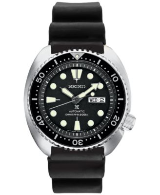 Seiko - Men's Automatic Prospex Diver Black Silicone Strap Watch 45mm
