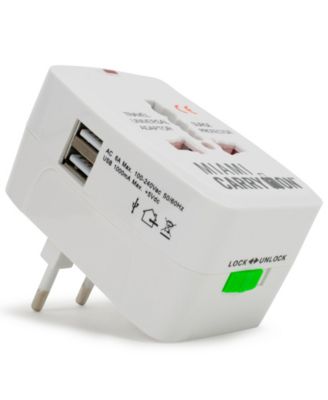 Miami CarryOn - International Travel Adapter with Two USB Ports