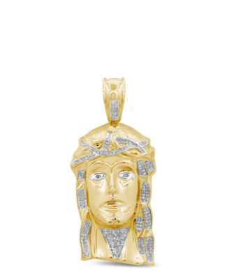 Macy's Brand - Men's Diamond Pharaoh Pendant (1/2 ct. t.w.) in 14k Gold-Plated Sterling Silver