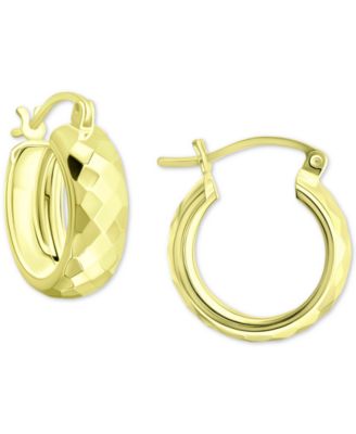 Giani Bernini - Faceted Small Hoop Earrings, 15mm