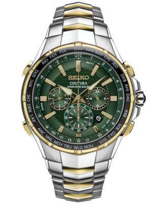 Seiko - Men's Chronograph Solar Coutura Radio Sync Two-Tone Stainless Steel Bracelet Watch 45mm