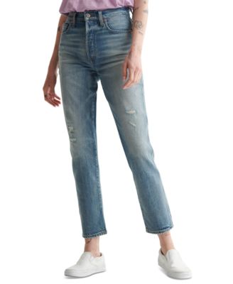 Lucky Brand - Drew Distressed High-Rise Mom Jeans