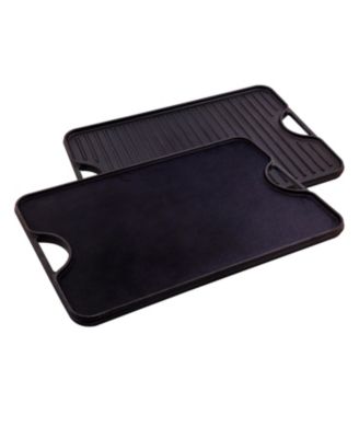 Victoria - Large Rectangular Reversible Cast Iron Griddle, Solid, 20" x 14", Seasoned
