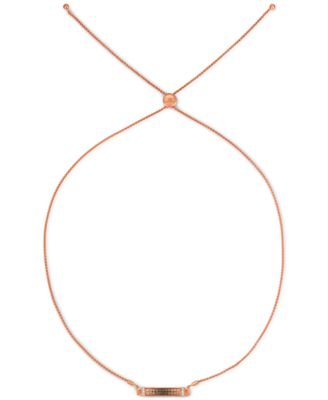 Le Vian - Nude Diamond (1/8 ct. t.w.) & Ombr&eacute; Diamond (1/2 ct. t.w.) Bar 24-1/2" Bolo Necklace in 14k Rose Gold