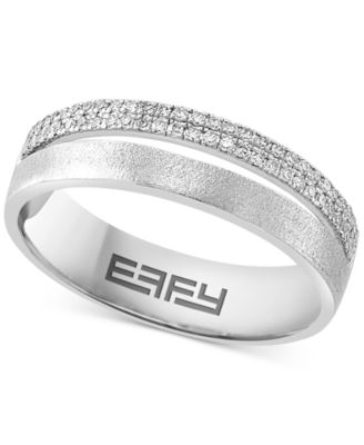 EFFY Collection - Diamond Textured Split Row Band (1/6 ct. t.w.) in Sterling Silver