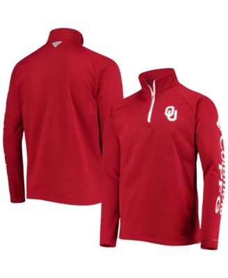 Columbia - Oklahoma Sooners Terminal Tackle Fleece Raglan Omni-Shade Quarter-Zip Jacket