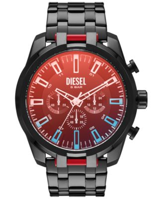 Diesel - Men's Chronograph Split Black-Tone Stainless Steel Bracelet Watch 51mm