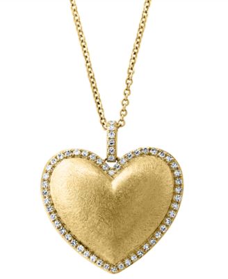EFFY Collection - Diamond Heart 18" Pendant Necklace (1/4 ct. t.w.) in 14k Gold