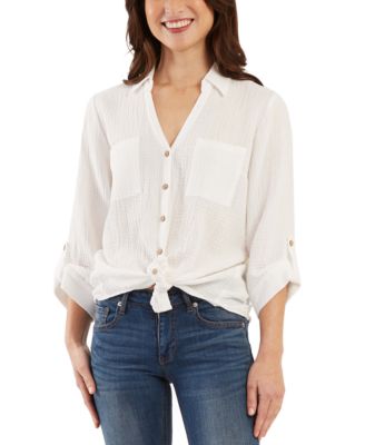 BCX - Juniors' Tie-Front Shirt