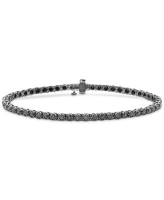 Macy's Brand - Men's Black Diamond Tennis Bracelet (5 ct. t.w.) in Black Rhodium-Plated Sterling Silver