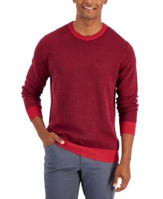 Club Room - Men's Two-Tone Crewneck Sweater,