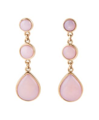 Barse - Bronze Gemstone Triple Drop Earrings