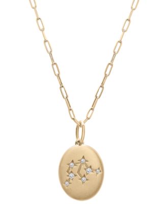 Wrapped - Diamond Aquarius Constellation 18" Pendant Necklace (1/20 ct. tw) in 10k Yellow Gold