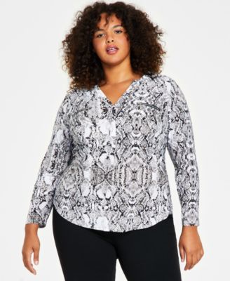 I.N.C. International Concepts - Plus Size Zip-Pocket Top