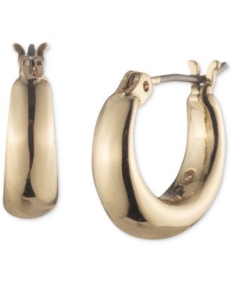 Lauren Ralph Lauren - Silver-Tone Small Sculpted Hoop Earrings, 0.5"