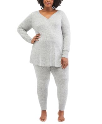 Motherhood Maternity - Plus Size Henley Maternity & Nursing Sleep Top