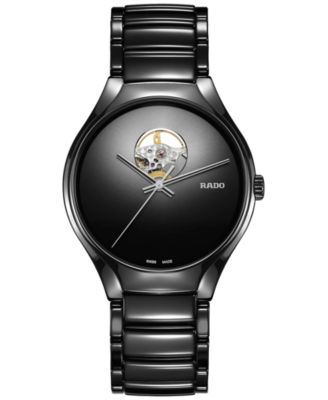 Rado - Women's Swiss Automatic True Secret Black Ceramic Bracelet Watch 40mm