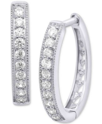 Forever Grown Diamonds - Lab-Created Diamond Small Hoop Earrings (1/2 ct. t.w.) in Sterling Silver