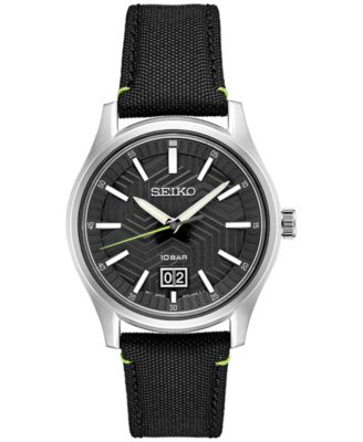 Seiko - Men's Essentials Black Nylon Strap Watch 40mm