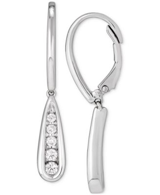 Forever Grown Diamonds - Lab-Created Diamond Graduated Leverback Drop Earrings (1/3 ct. t.w.) in Sterling Silver