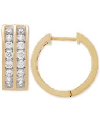 Grown With Love - Unisex Lab Grown Diamond Channel-Set Small Hoop Earrings (1 ct. t.w.) in 10k Gold, 15mm