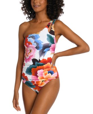 La Blanca - Women's Floral Rhythm One-Shoulder Tankini & Bottoms