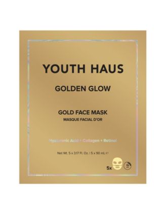 Skin Gym - Youth Haus Golden Glow Gold Face Mask, 5-Pk.