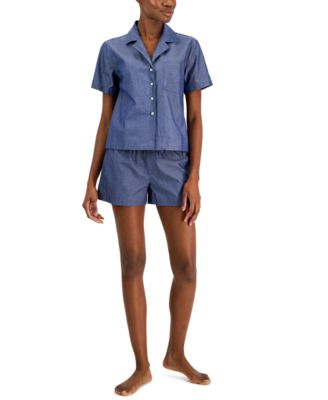 Jenni - Women's Cotton Chambray Short Pajamas Set