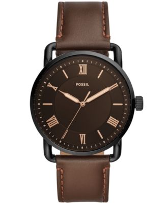 Fossil - Men's Copeland  Brown Leather Strap Watch FS5666