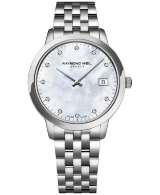 Raymond Weil - Women's Swiss Toccata Diamond Accent Stainless Steel Bracelet Watch 34mm
