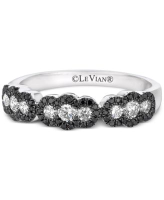 Le Vian - Vanilla Diamond (3/8 ct. t.w.) & Blackberry Diamond (1/5 ct. t.w.) Halo Ring in 18k White Gold