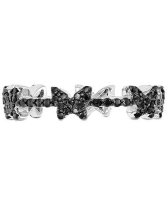 Macy's - Black Spinel Butterfly Band (3/4 ct. t.w.) in Sterling Silver