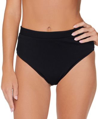 Raisins - Juniors' Textured High-Waist Bikini Bottoms