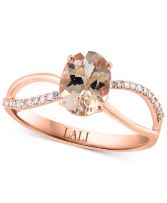 LALI Jewels - Morganite (1 ct. t.w.) & Diamond Accent Ring in 14k Rose Gold
