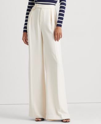 Lauren Ralph Lauren - Women's Pleated Georgette Wide-Leg Pants Regular & Petite