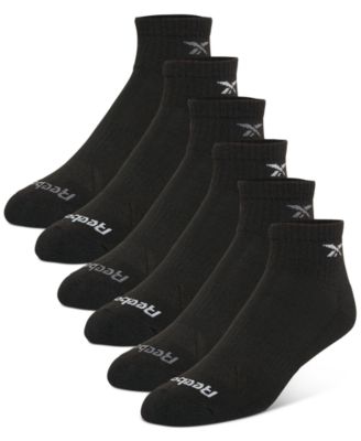 Reebok - Men's 6-Pk. 1/2 Terry Performance Quarter Socks