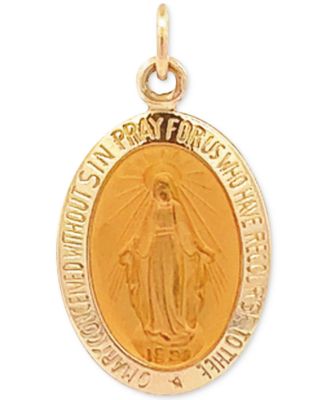 Macy's Brand - 14k Gold Pendant, Oval Miraculous Medal Pendant