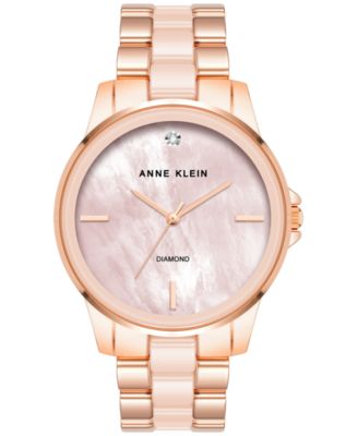 Anne Klein - Women's Diamond Accent Ceramic & Metal Bracelet Watch 38mm